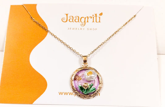 | 3D Floral Pendant Vintage Style Necklace |