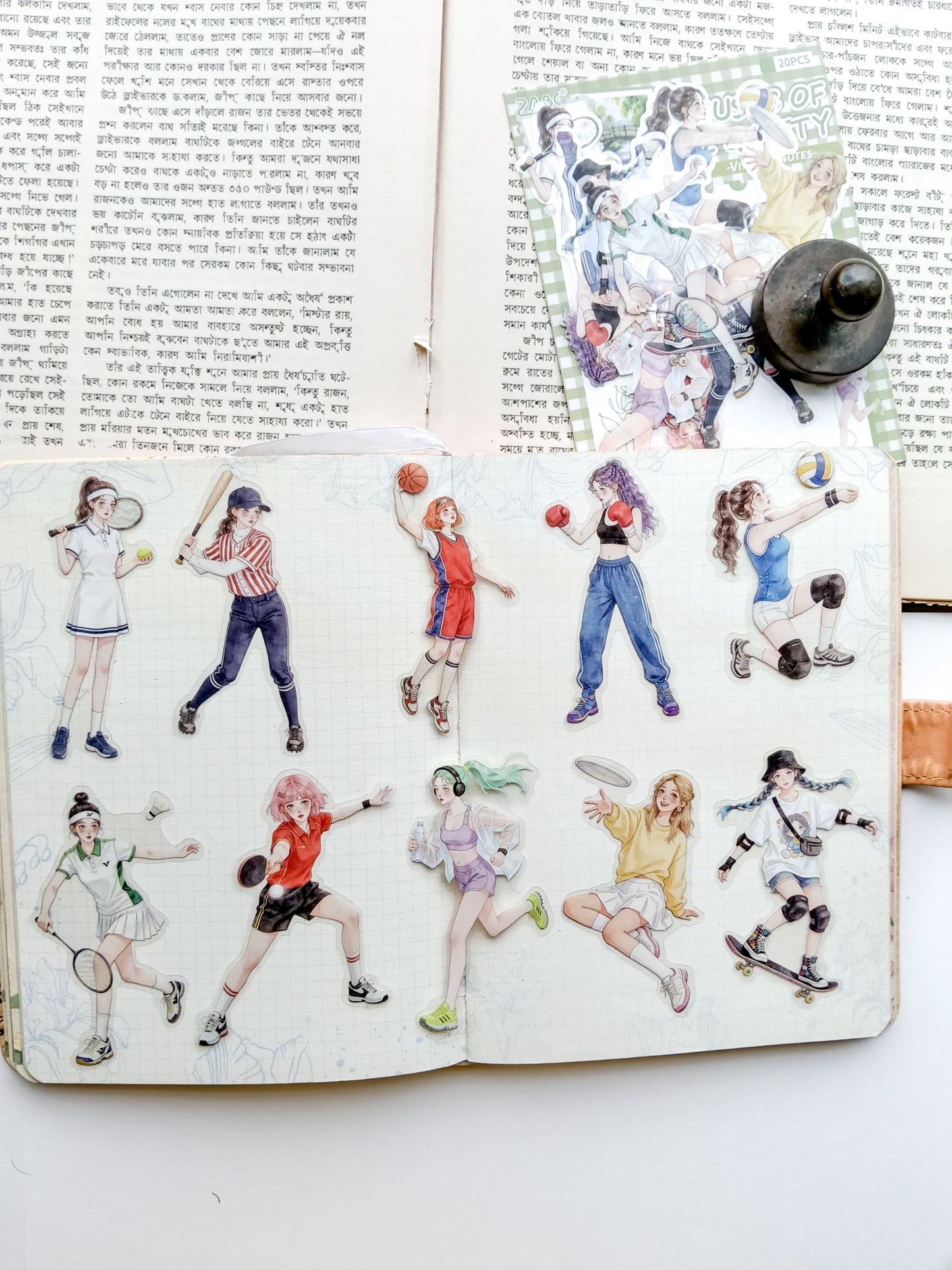 JSGJ-605 | Gottage Days Whim PET Vintage Notes Sticker 20pcs | 70-80mm