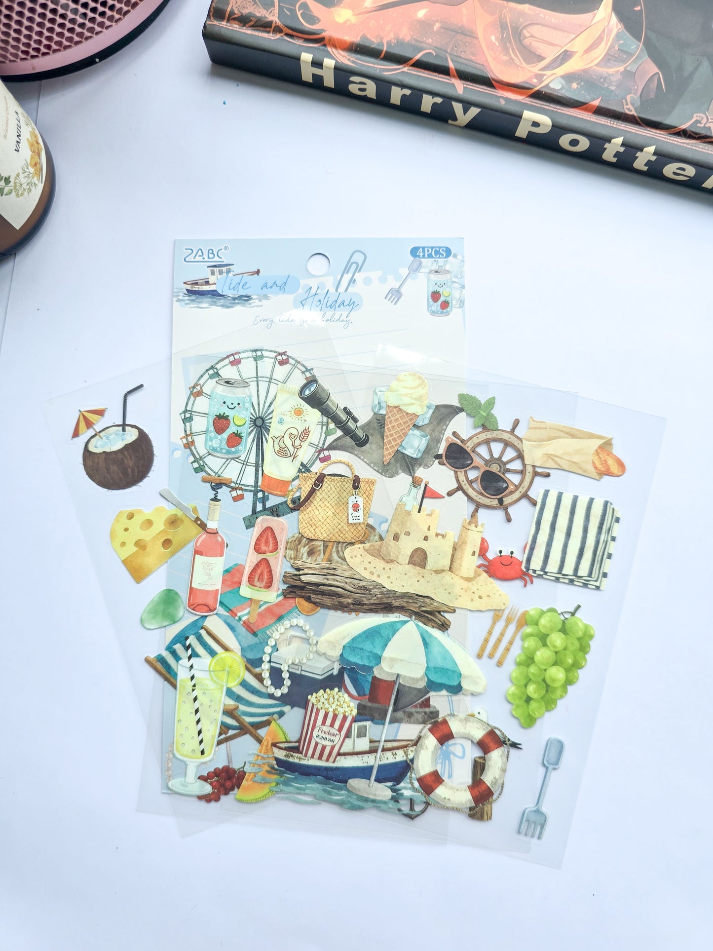 ZJSS-606 | Pre Cut Sticker | Tide And Holiday | Every Tide Is A Holiday | 4 Pcs | 150*100