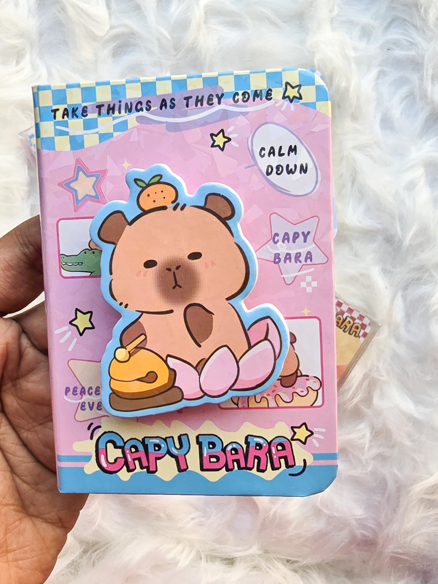 Mini Capybara Spin Diary | Notebook | Random 1 Pc | Plain Pages