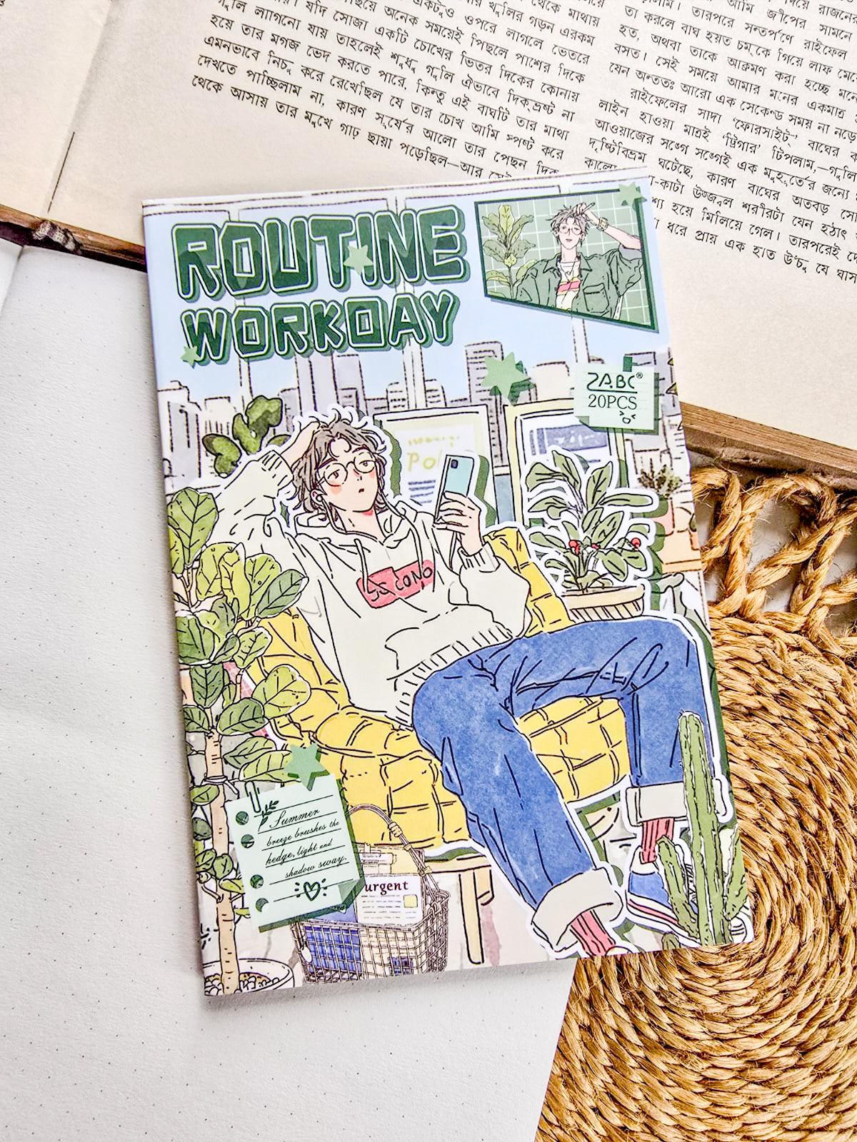 SHBJL-402 | Routine Workoay  Character Sticker Book Over 400 Aesthetic PET Sticker daily-life themed | 100* 150mm 20Pcs