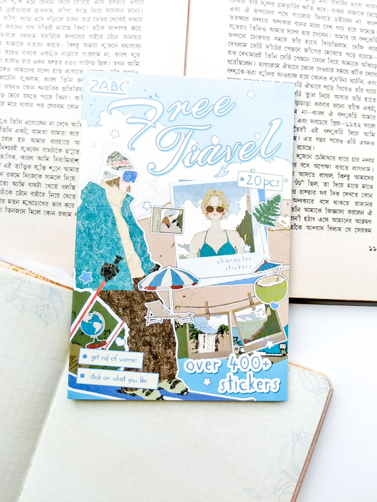 MLSHL-403 | Free Tiavel Character Sticker Book Over 400 Aesthetic PET Sticker daily-life themed | 100* 150mm 20Pcs