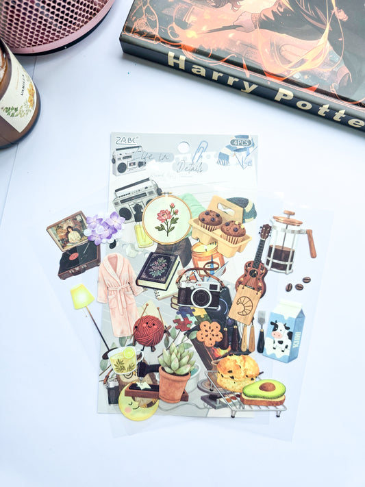 ZJSS-604 | Pre Cut Sticker | Life In Details| Record Life's Texture | 4 Pcs | 150*100