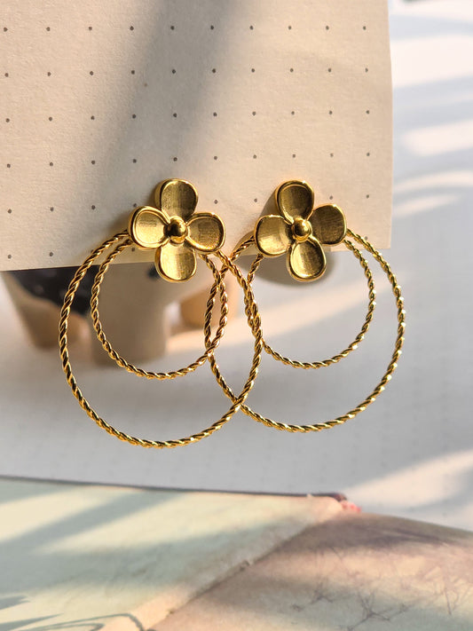 Flower Ring Statement Earing