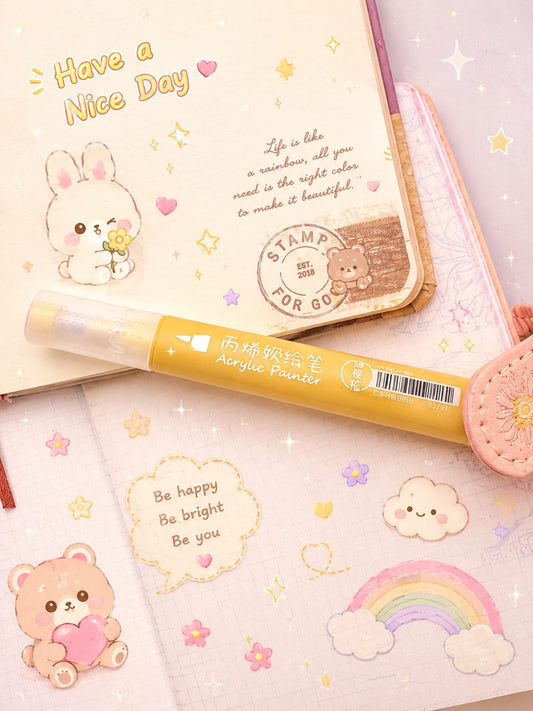 Csh805 Golden Acrylic Painter | 1 pcs | Brush Pen