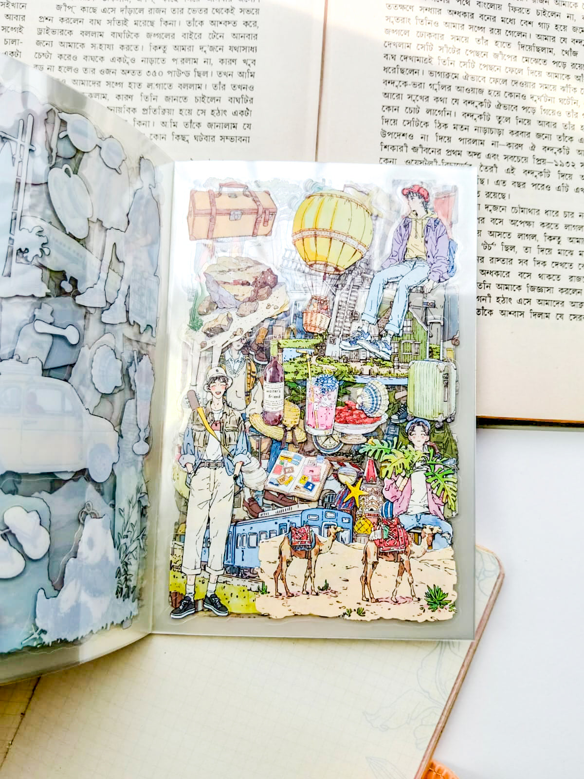 SHBJL-403 | On The Journey Character Sticker Book Over 400 Aesthetic PET Sticker daily-life themed | 100* 150mm 20Pcs