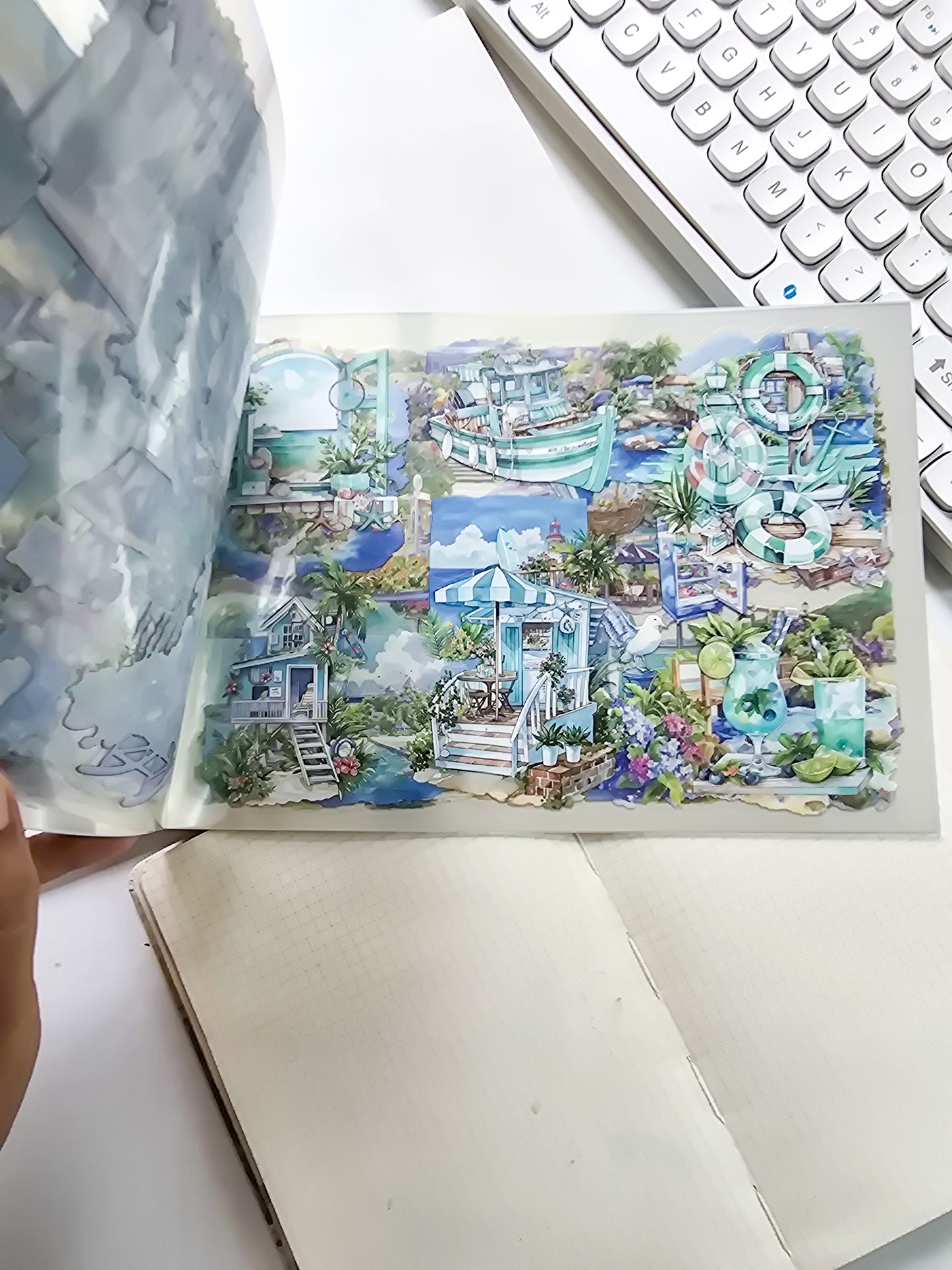 SSFW402 Scenery PET Sticker Book | Precut | 235x167mm | 20 Pages | Premium Quality | Saltwater Day