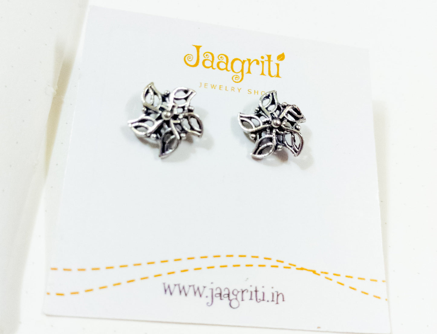 Oxidized Silver -Tone Stud Earrings