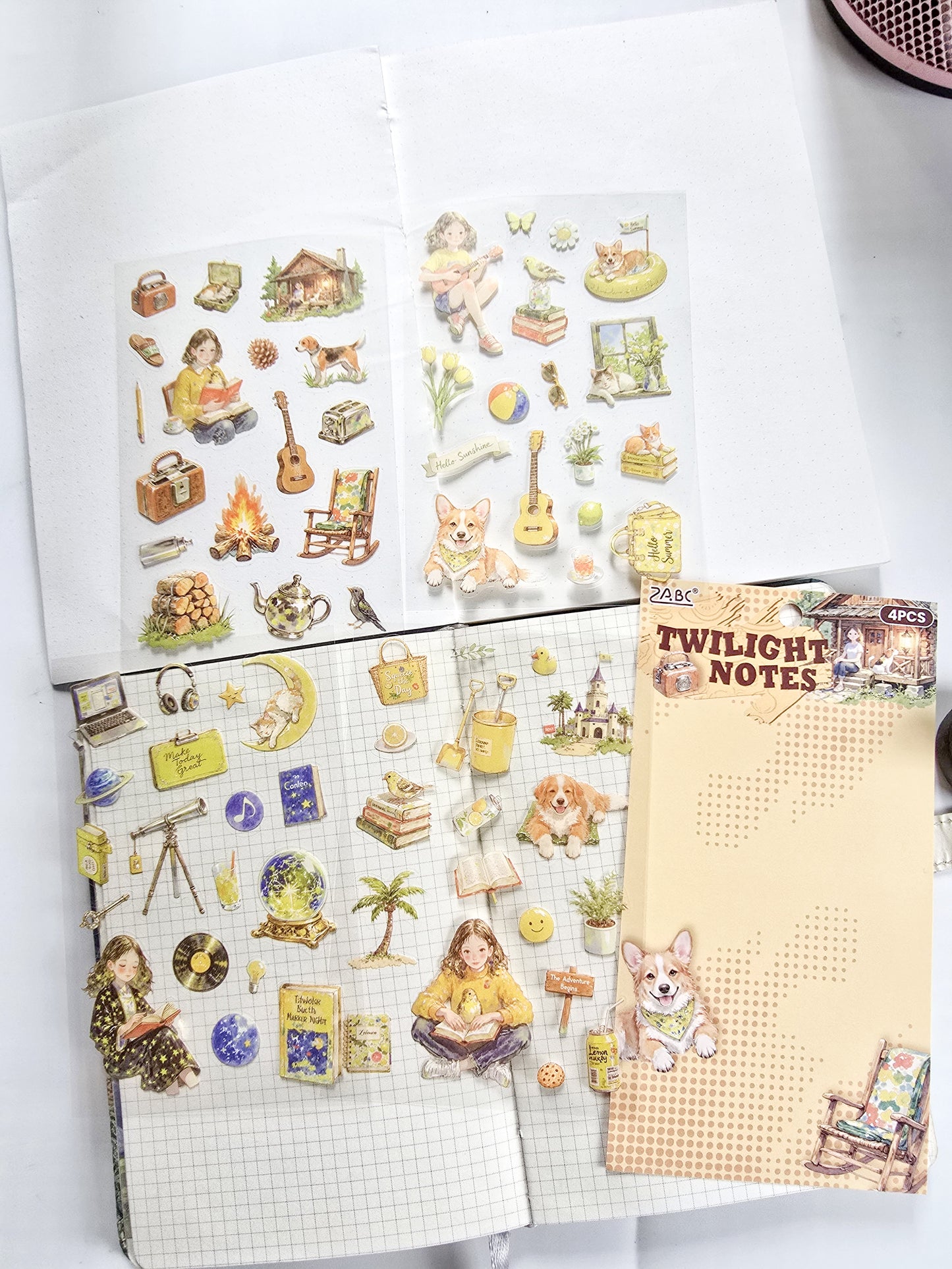 MQQL-601  | Twilight Notes Girls Aesthetic PET  Sticker | 4pcs Sticker | 100*150mm