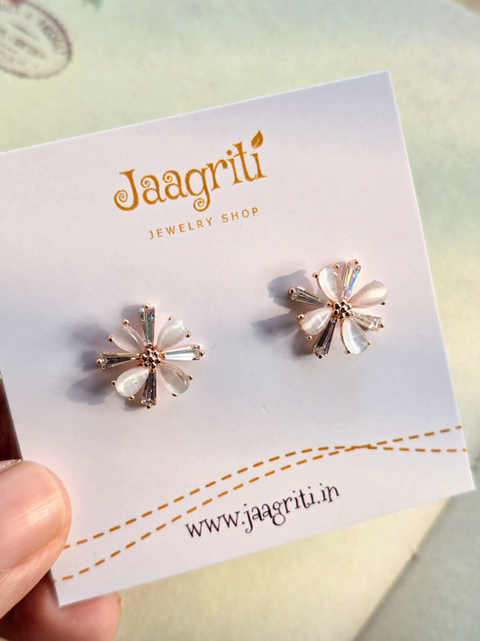 Flower Stud Korean Earing Rose Gold