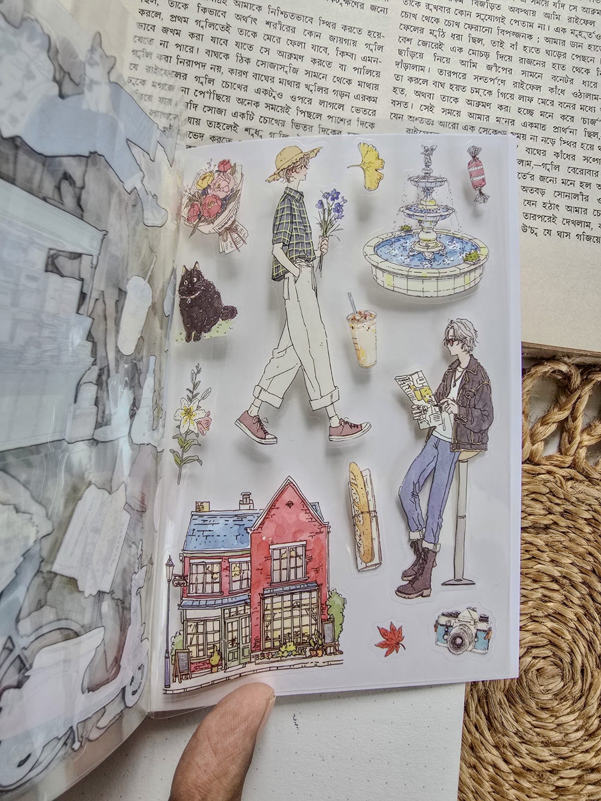 SHBJL-401 | Time For A Walk Character Sticker Book Over 400 Aesthetic PET Sticker daily-life themed | 100* 150mm 20Pcs