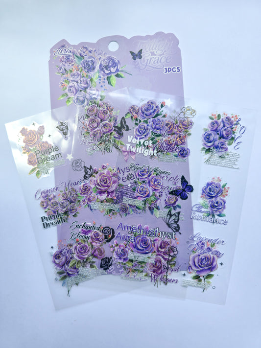 MGMD-404 | Twilight Grace flower | PET | Asthetic Sticker sheet |150*100mm