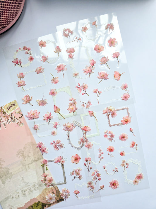 KJHY-601 | Jasmine Annals | PET |  Watercolour Flower Asthetic sticker | 100* 150mm