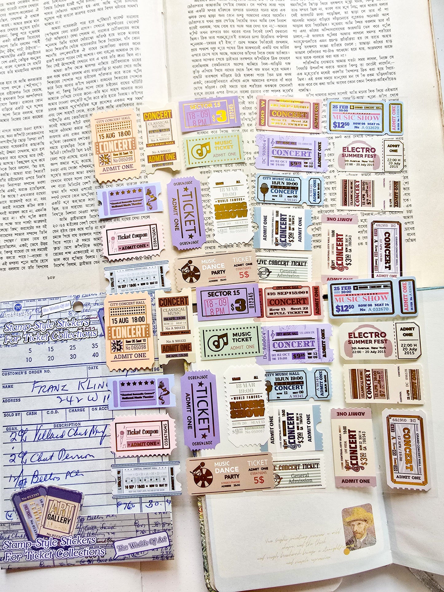 XM-TZ2938 | Stamp-Style Stickers For Ticket Collections | 4pcs | 18.6×12mm