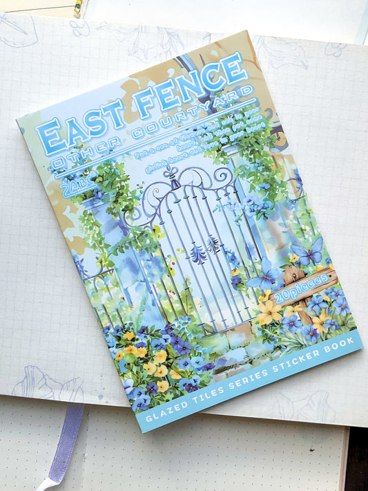 LLWS-402 Glazed Tiles Series Sticker Book|East Fence Other Courtyard| House Series Sticker Book| Transparent Pet Sticker 20 Pcs Blue
