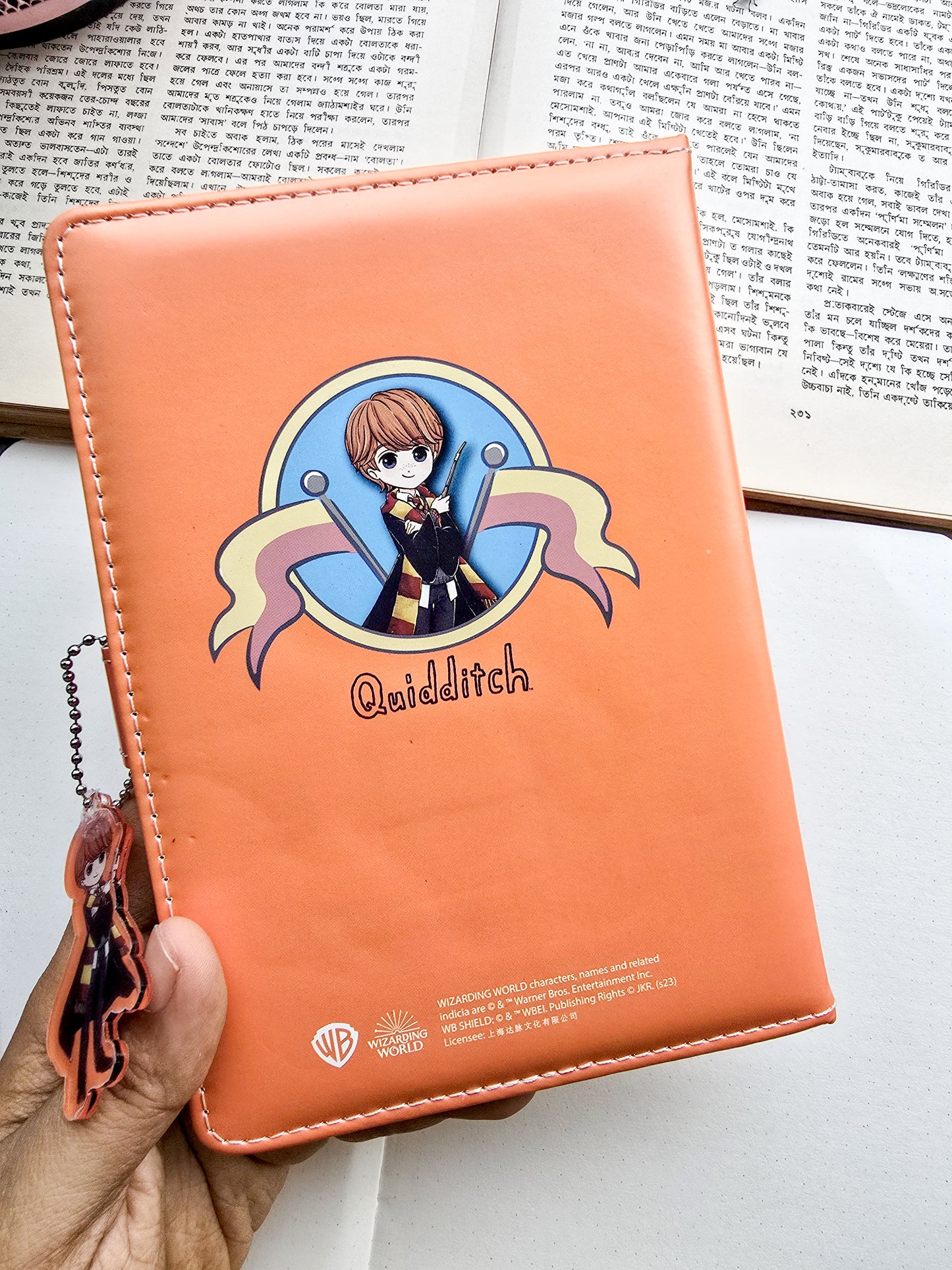 MG26610 | Harry Potter Inspired Lock Diary Featuring a Cartoon Ron Weasley Design And a Magnetic Snap Closure.