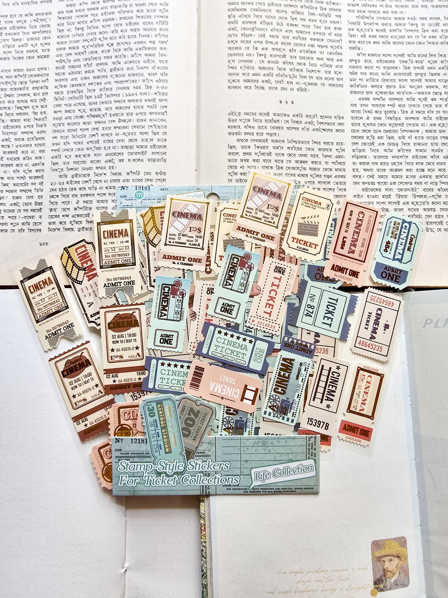 XM-TZ2938 | Stamp-Style Stickers For Ticket Collections | 4pcs | 18.6×12mm