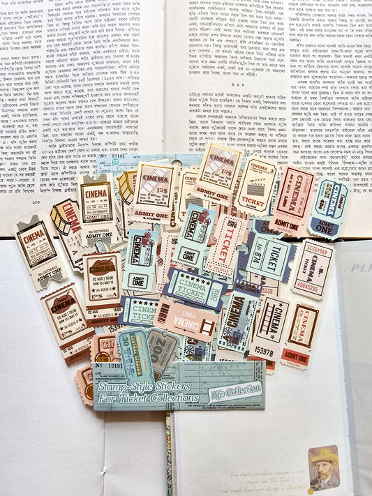 XM-TZ2938 | Stamp-Style Stickers For Ticket Collections | 4pcs | 18.6×12mm