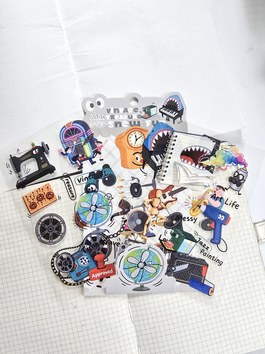 RCGQT-606 | Cartoon Pattern PET Sticker Vintage Treasure Snew Fun | 100*150mm