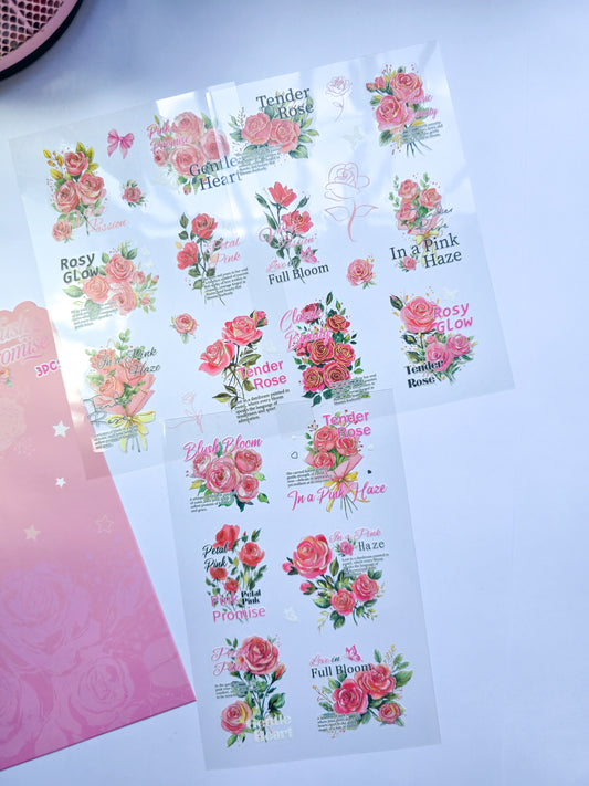 MGMD-403 | Blush Promise flower Asthetic | PET | Sticker sheet |150*100mm