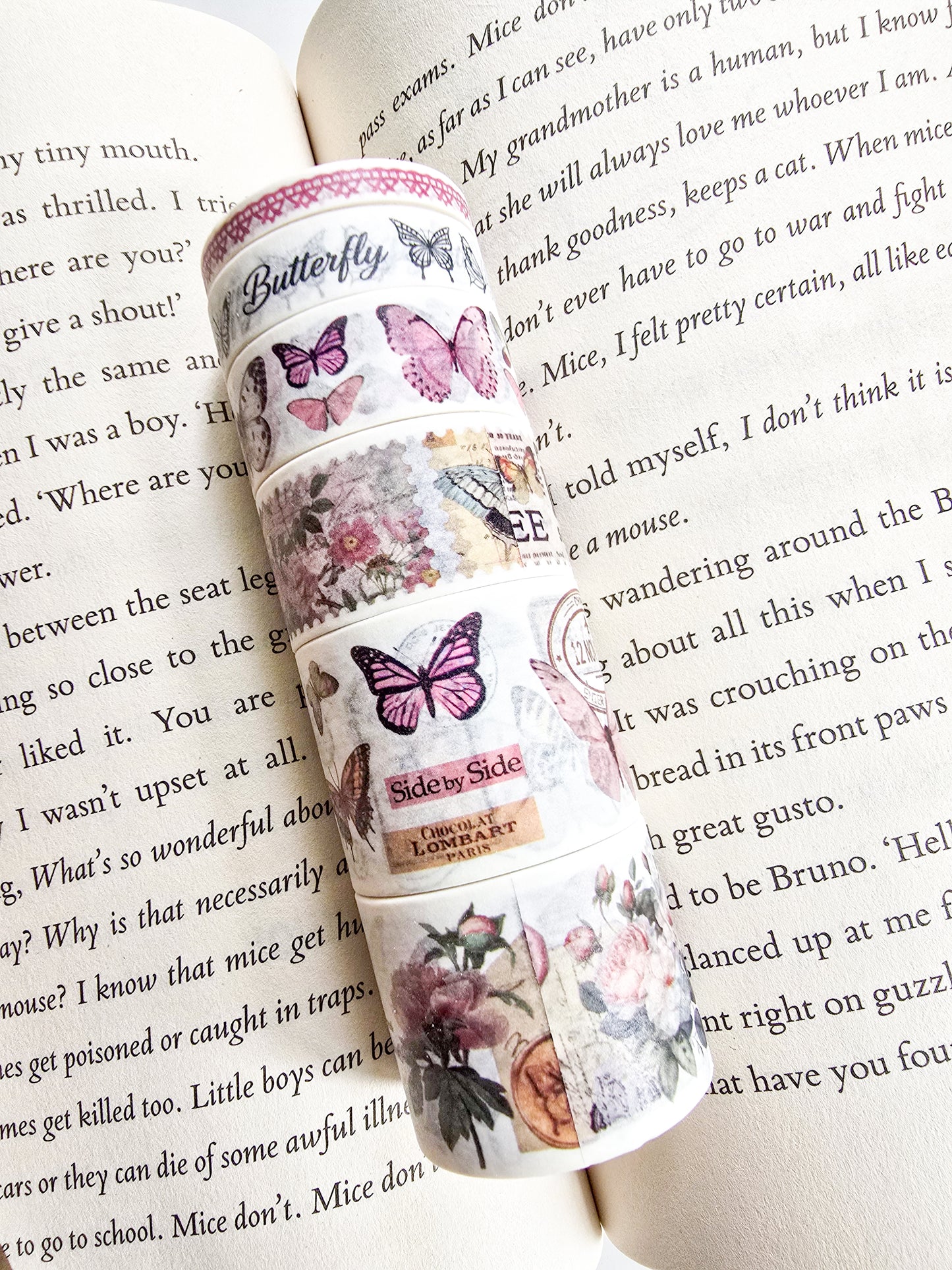 XM-JD3212 | Flower Series Vintage Washi Tape Set By Crafty Cuddle, Featuring 6pcs Set