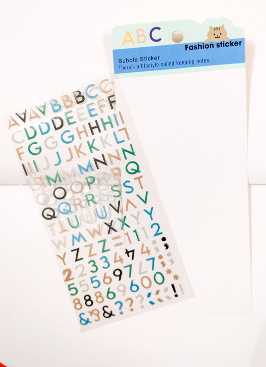 ZW-BY01|G-9| Alphabet sticker Colourful F 1 Sheet