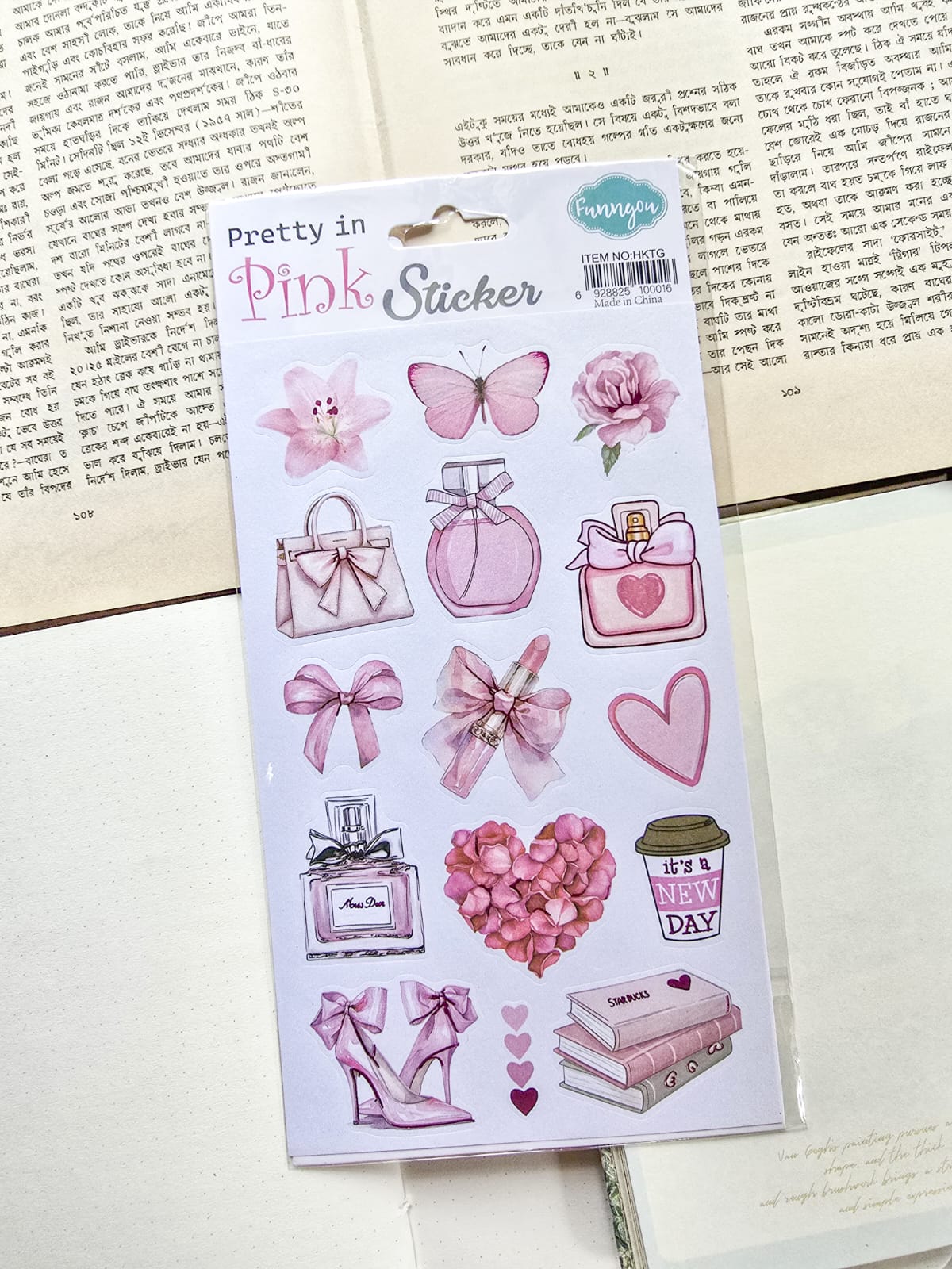 HKTG | Pretty In Pink Decorative Pre Cut Sticker 1pcs  | 21×12.5
