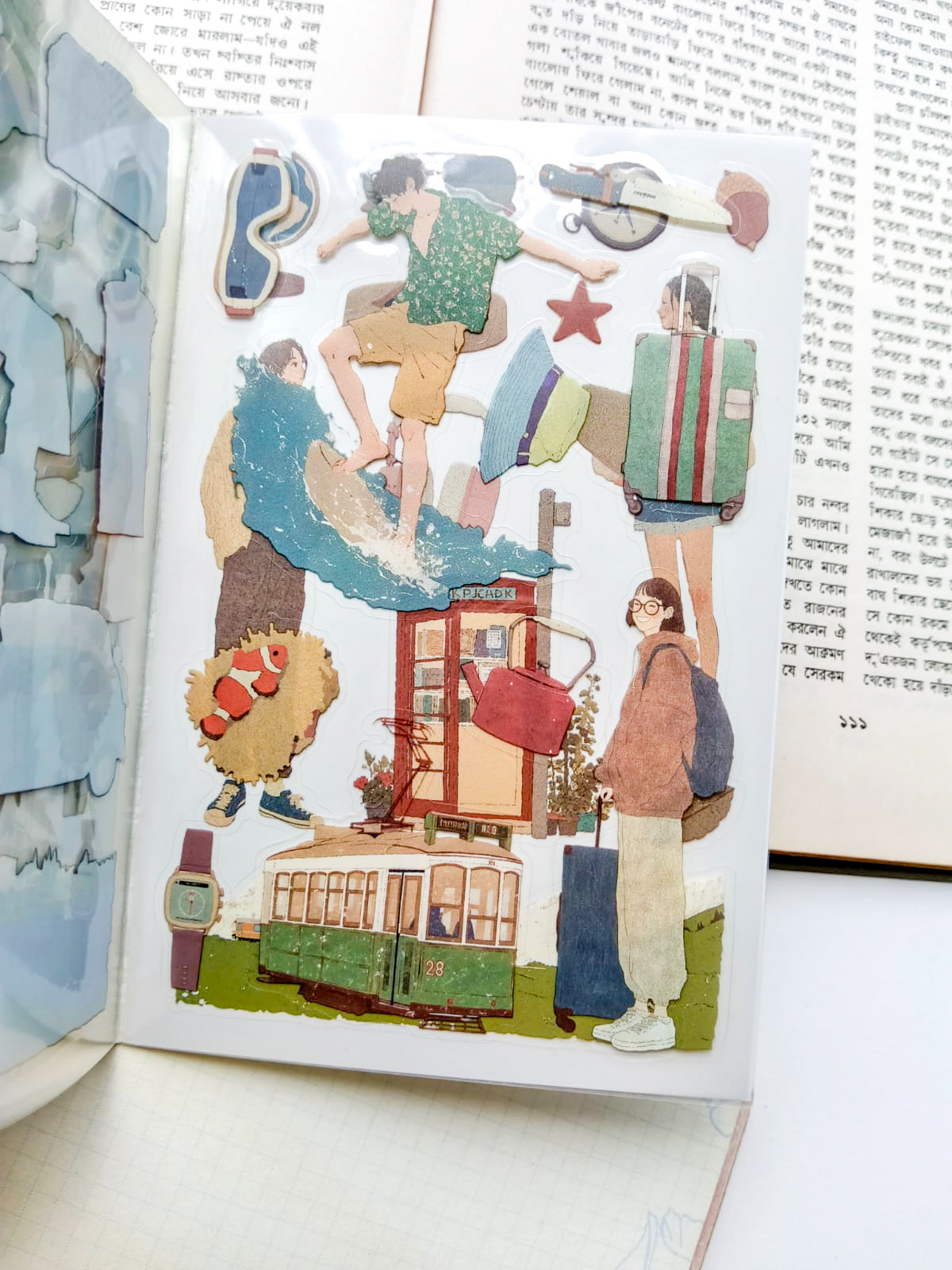 MLSHL-403 | Free Tiavel Character Sticker Book Over 400 Aesthetic PET Sticker daily-life themed | 100* 150mm 20Pcs
