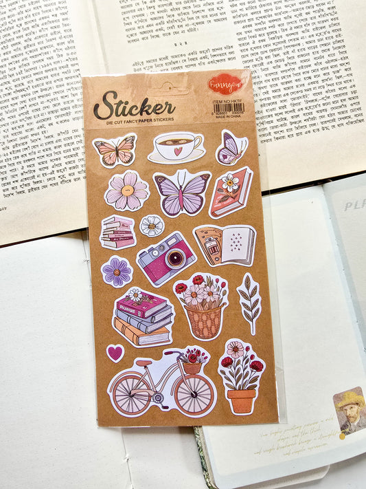 HKTF | DIE Cut Fancy Paper Stickers 1pcs | 22×12.5mm