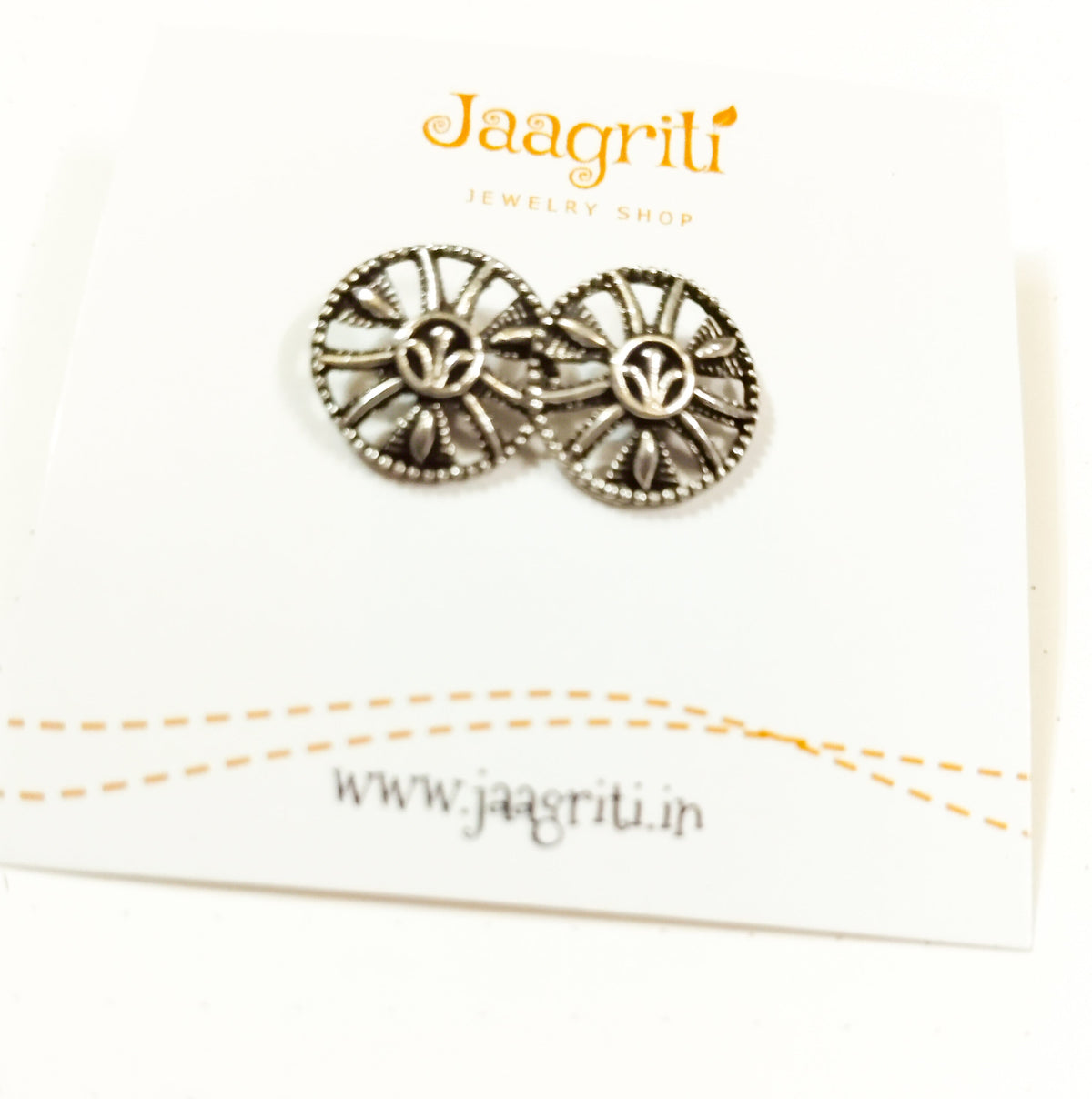 Oxidized Silver -Tone Stud Earrings