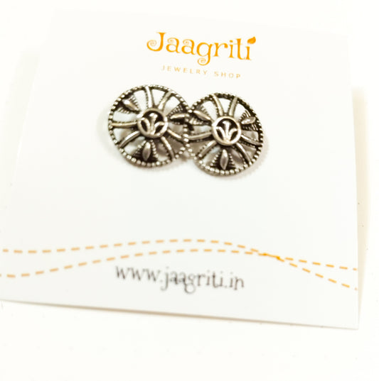 Oxidized Silver -Tone Stud Earrings