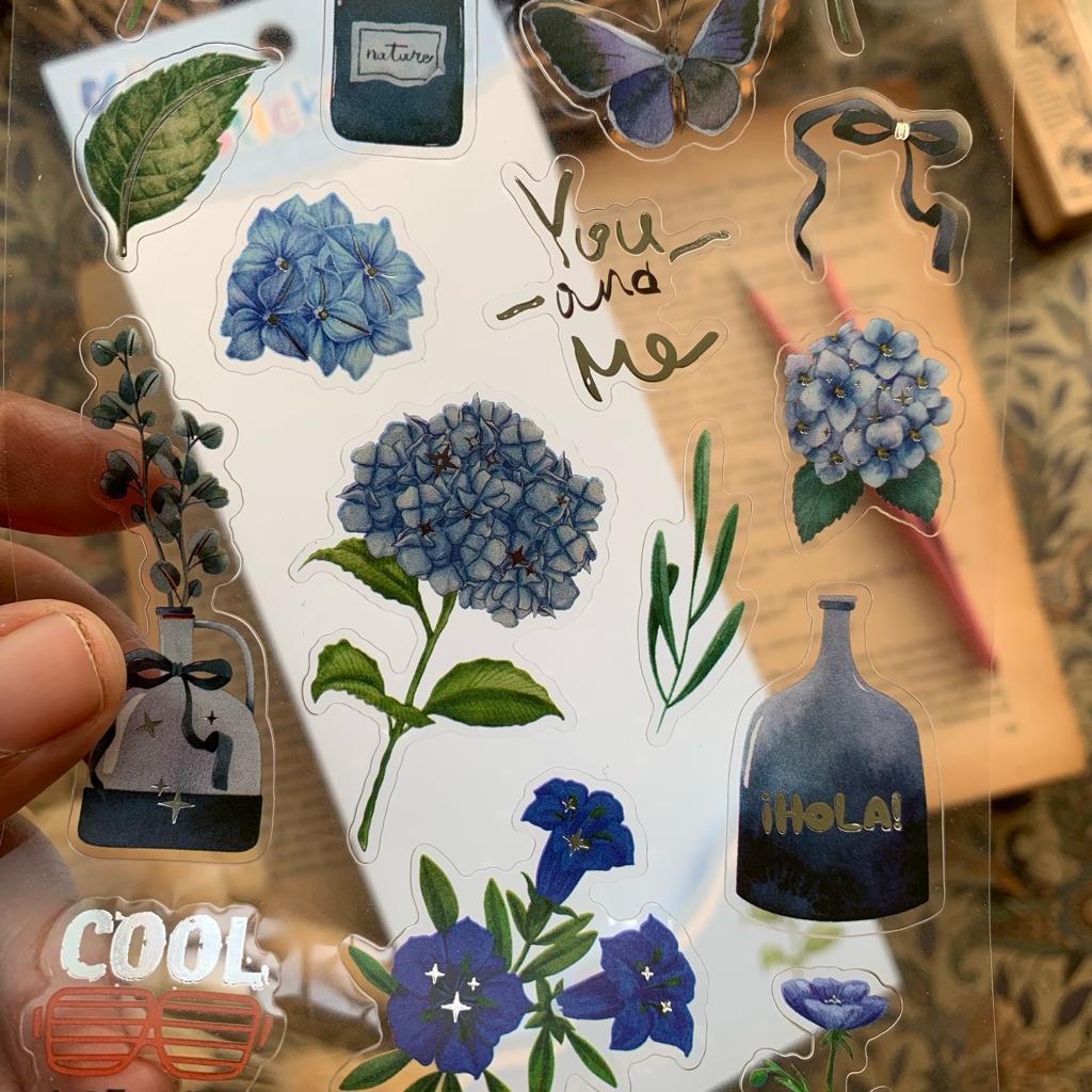 WXSU #3 Transparent Floral Pet Stickers