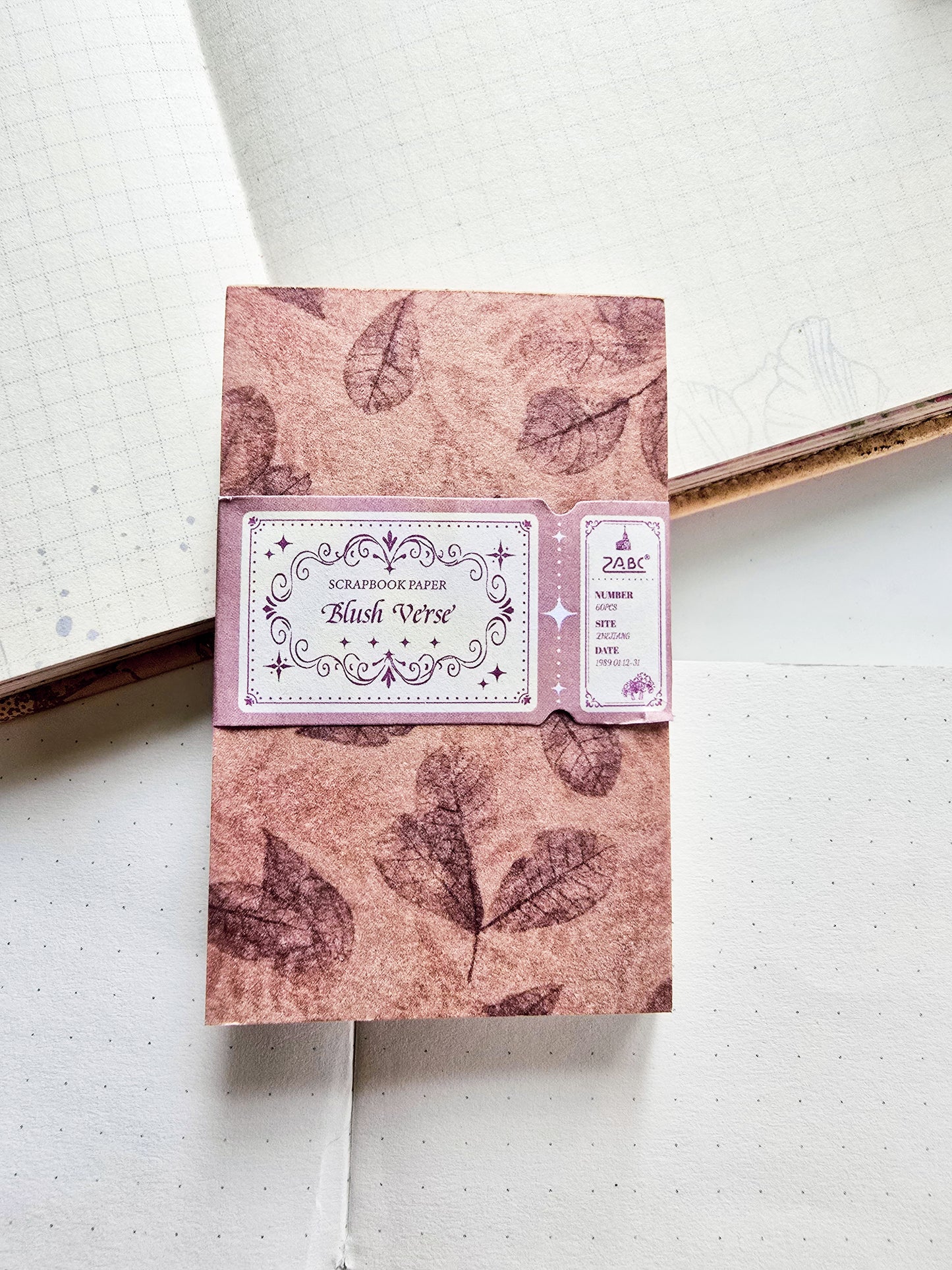 SYZM-602 | Vintage Journal Scrapbook Papers pad | 30 Designs | 30x2 Sheets | 80x50 mm