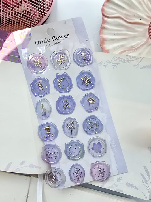 ZW-BL02 Transparent Wax Stamp Sticker| Purple
