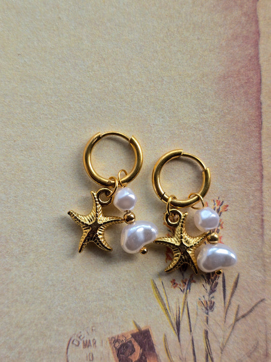 Tropical Drop Earing with Pearls