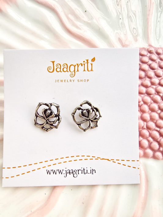 Oxidized Silver -Tone Stud Earrings