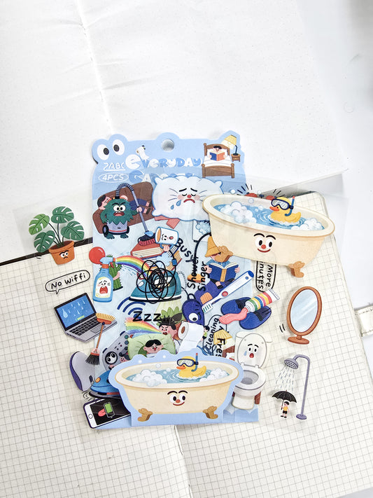 RCGQT-602 | Cartoon Pattern PET Sticker Everyday Gadgets | 100*150mm