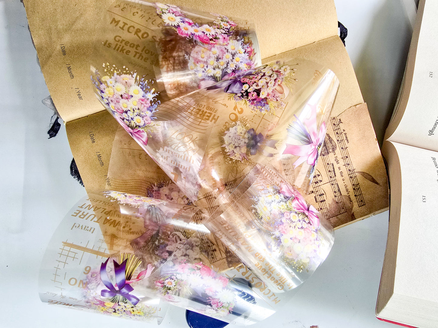 CNHD-201 |South of the city flower chap |  Flower Untic Beauty PET Sticker Roll 1 pcs | 60nm*2m/380mm