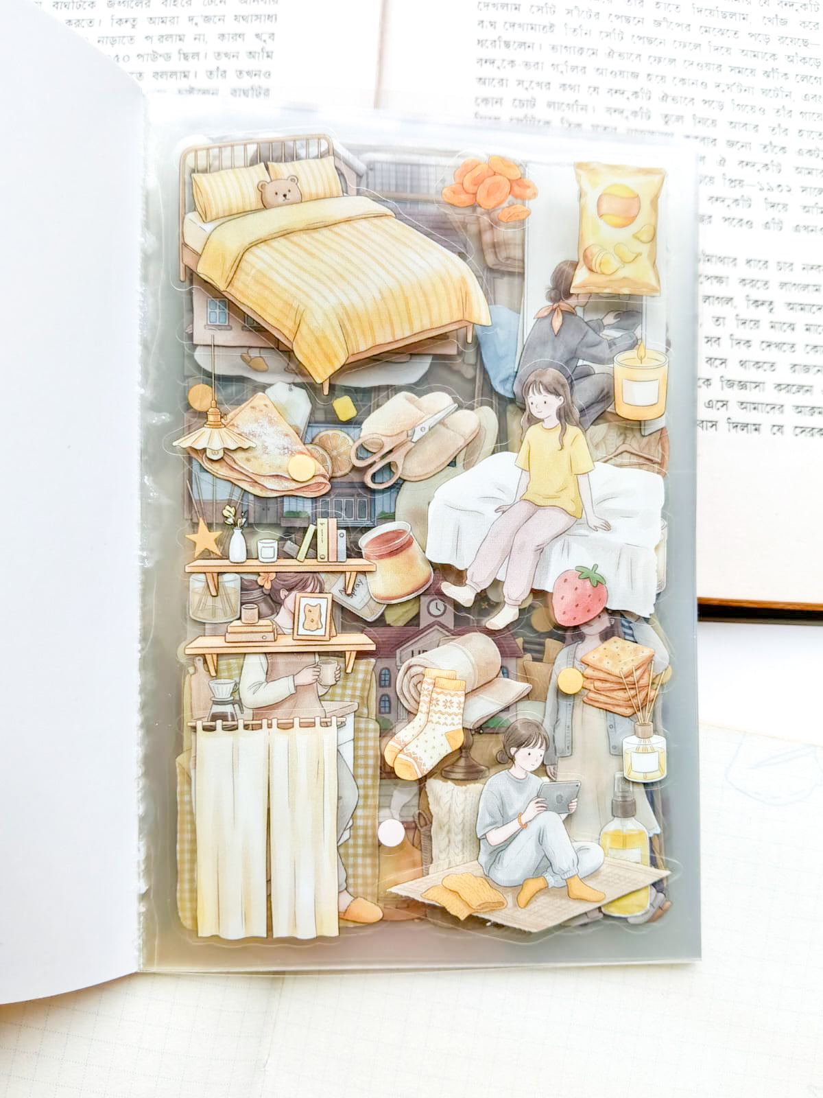 RJMH-403 | Cozy Time sticker book from The Beauty of the Human World Series 20Pcs Over 400 Sticker | 150* 100mm