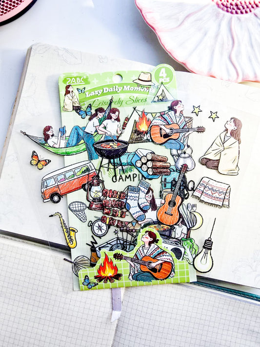 MHSJC - 606 | PET | Leisurely Slices | Lazy Daliy Moments | 4Pcs | 150mm |