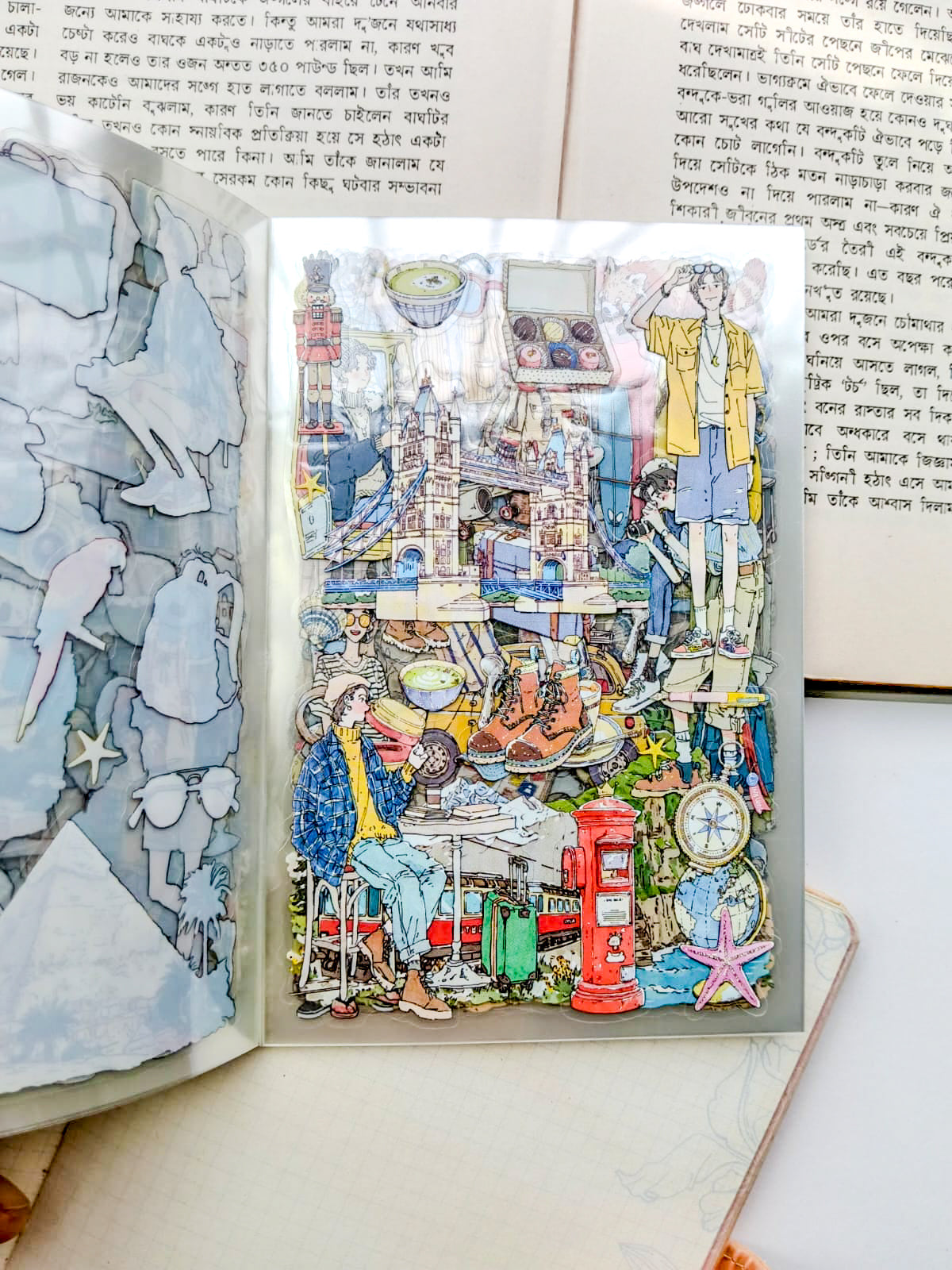 SHBJL-403 | On The Journey Character Sticker Book Over 400 Aesthetic PET Sticker daily-life themed | 100* 150mm 20Pcs