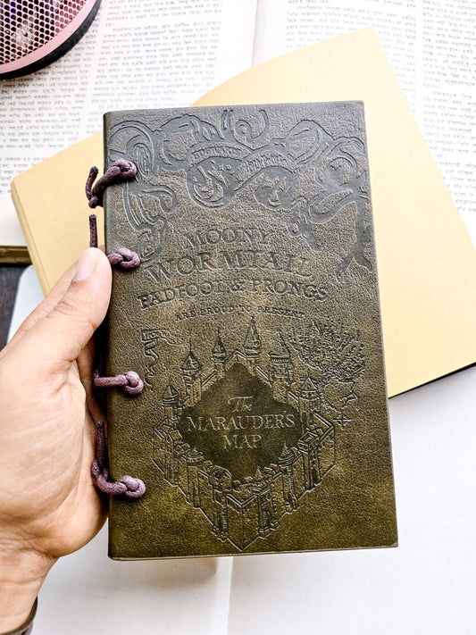 Marauder’s Map Vintage Journal, Featuring a Beautiful Embosse Olive Green Cover, Hogwarts .Map Design, Note Book