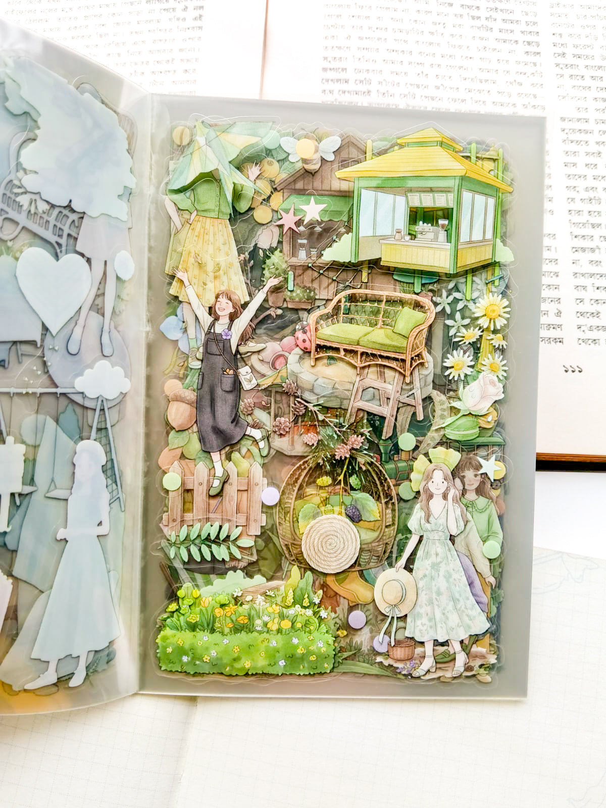 RJMH-402 | Spring Walk Vintage Journal Aesthetic Theme Sticker Book 20Pcs Over 400 Stickers | 150* 100mm