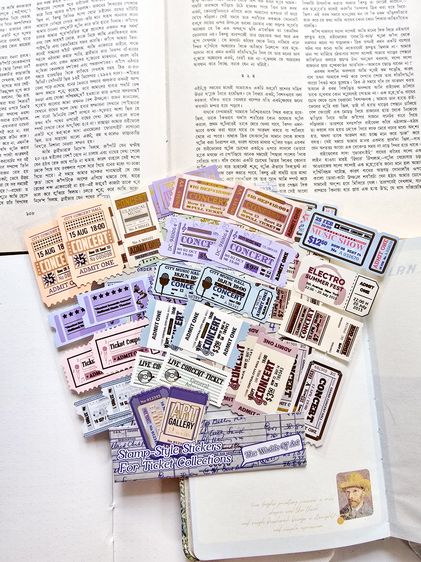 XM-TZ2938 | Stamp-Style Stickers For Ticket Collections | 4pcs | 18.6×12mm