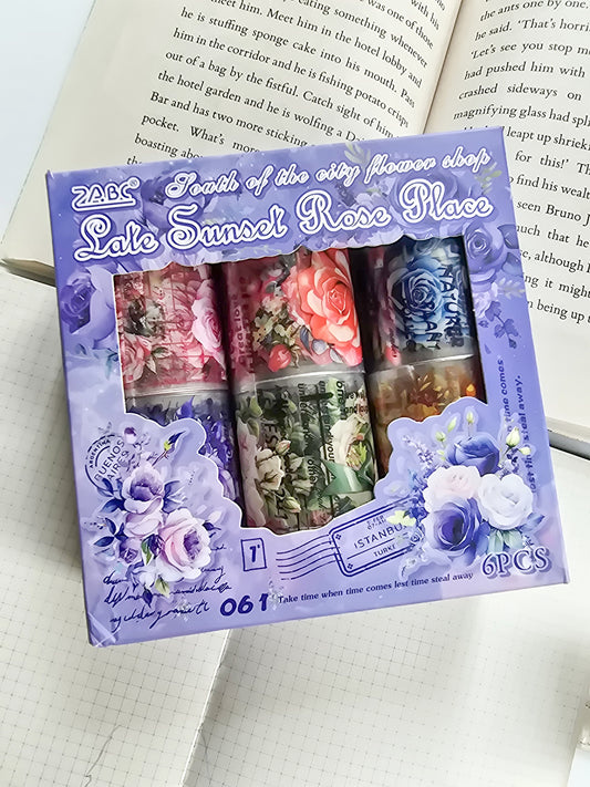 CNHD-202 | Late Sunset Rose Place  Branded 1 pcs Featuring Floral And Vintage Stamp Designs | 300mm