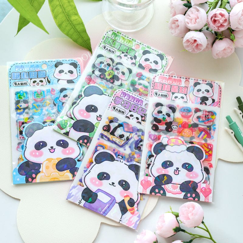 DS-0401|G-9| Panda Translucent Kawaii Sticker| PET | 4 Sheets | 105*180mm