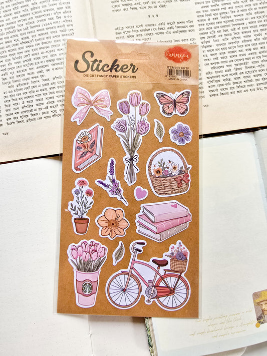 HKTF | DIE Cut Fancy Paper Stickers 1pcs | 22×12.5mm