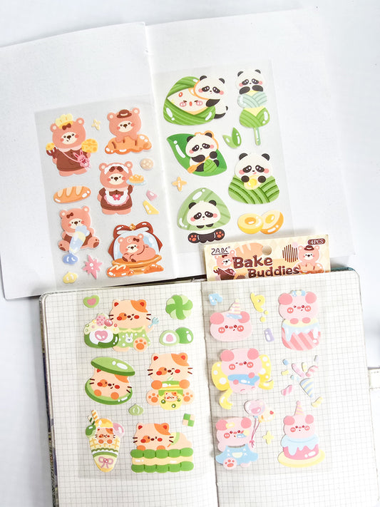 TMTY-602 | PET | Cute Sticker|Kawaii |Bake Buddies| 4 Pcs Sticker | 150*100mm