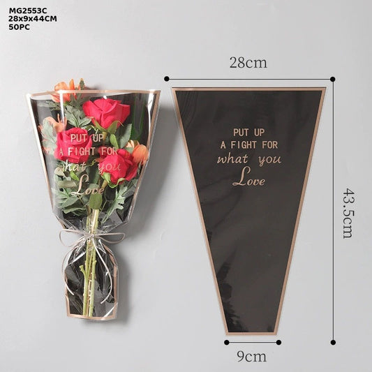 MG2553c | 10 Pcs | Rose Bouquet Sleeve Bags for Flowers