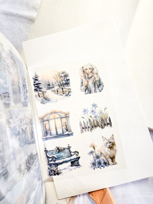 DSB-5351 | Four Seasons Tales Sticker Book | Featuring Vintage-Style Dreamy Aesthetics |  20 Sheets 10.5 * 14.8cm